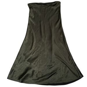 Grade & Gather satin olive Green Skirt